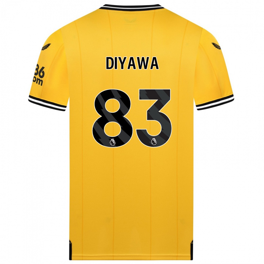 Hombre Camiseta Aaron Keto Diyawa #83 Amarillo 1ª Equipación 2023/24 La Camisa Chile