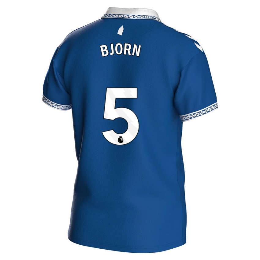 Hombre Camiseta Nathalie Bjorn #5 Azul Real 1ª Equipación 2023/24 La Camisa Chile