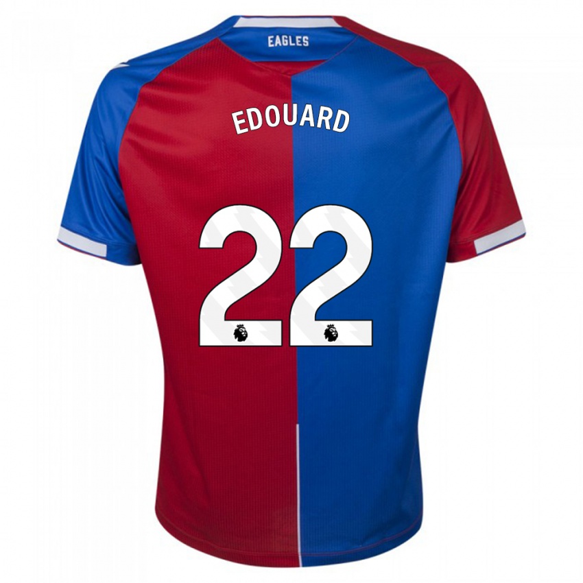 Hombre Camiseta Odsonne Edouard #22 Rojo Azul 1ª Equipación 2023/24 La Camisa Chile