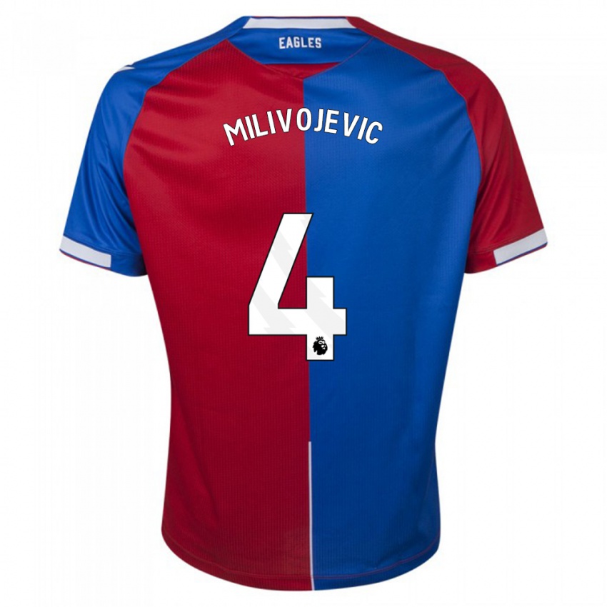 Hombre Camiseta Luka Milivojevic #4 Rojo Azul 1ª Equipación 2023/24 La Camisa Chile