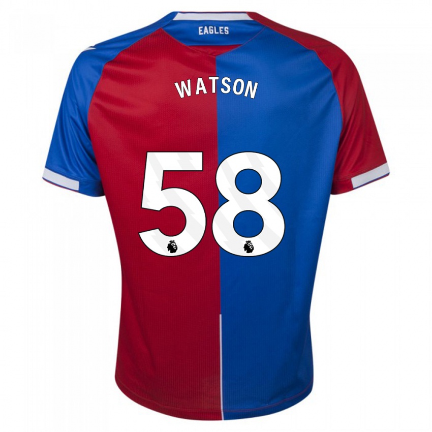 Hombre Camiseta Noah Watson #58 Rojo Azul 1ª Equipación 2023/24 La Camisa Chile