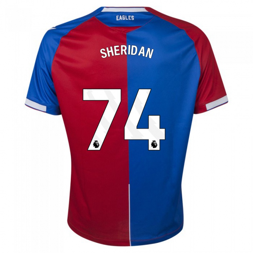 Hombre Camiseta Joe Sheridan #74 Rojo Azul 1ª Equipación 2023/24 La Camisa Chile