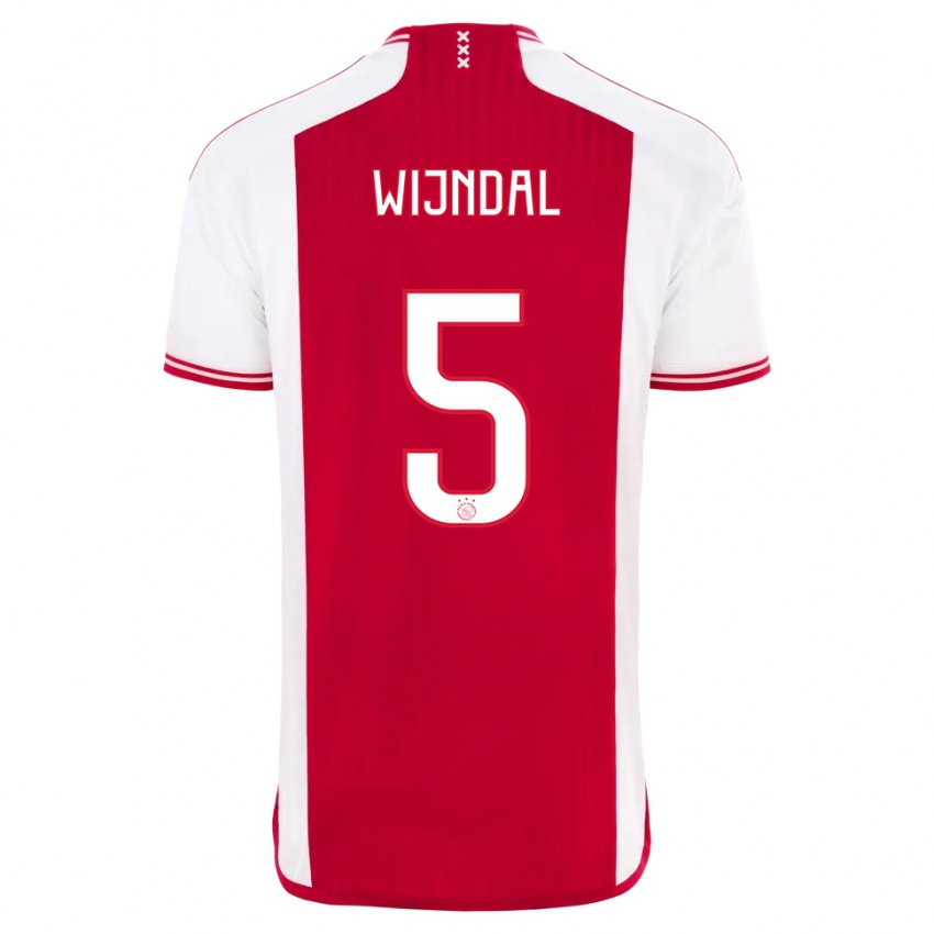 Hombre Camiseta Owen Wijndal #5 Rojo Blanco 1ª Equipación 2023/24 La Camisa Chile