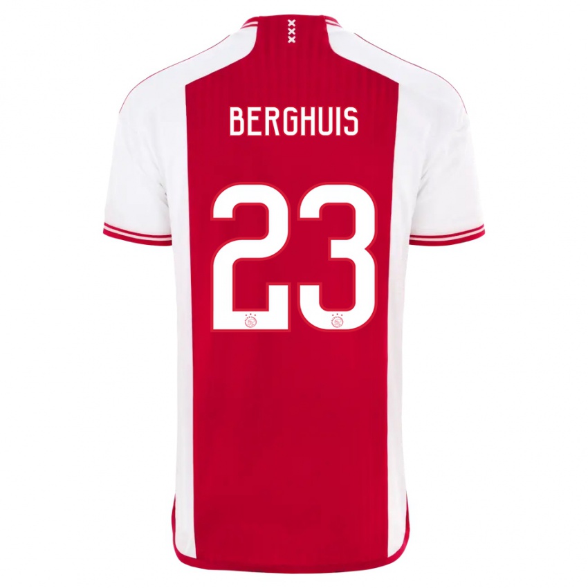 Hombre Camiseta Steven Berghuis #23 Rojo Blanco 1ª Equipación 2023/24 La Camisa Chile