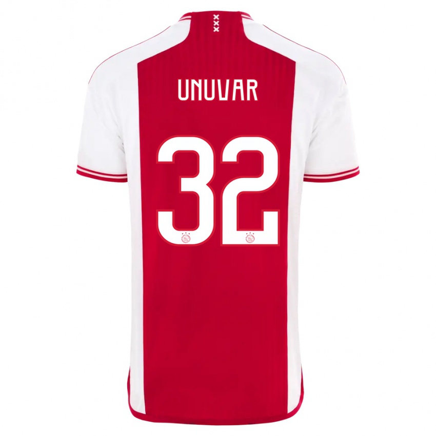 Hombre Camiseta Naci Unuvar #32 Rojo Blanco 1ª Equipación 2023/24 La Camisa Chile