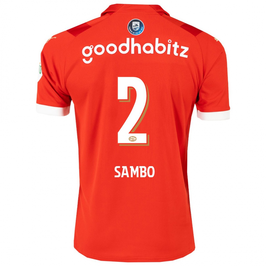 Hombre Camiseta Shurandy Sambo #2 Rojo 1ª Equipación 2023/24 La Camisa Chile