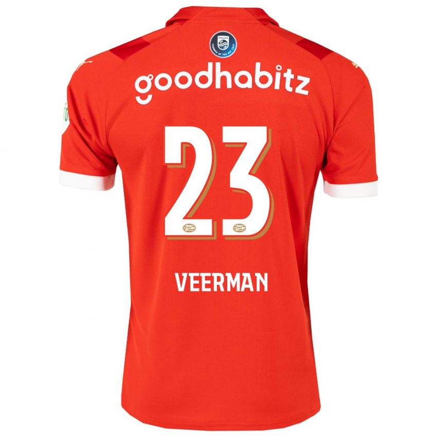Hombre Camiseta Joey Veerman #23 Rojo 1ª Equipación 2023/24 La Camisa Chile