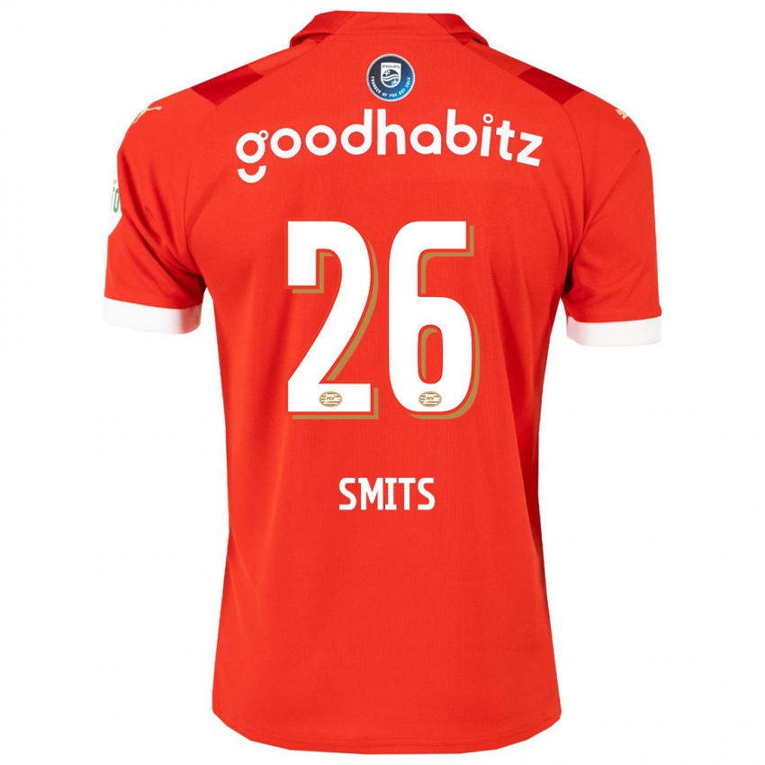 Hombre Camiseta Eef Smits #26 Rojo 1ª Equipación 2023/24 La Camisa Chile