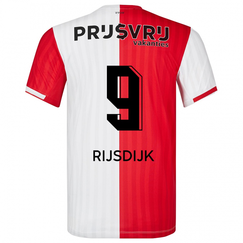 Hombre Camiseta Pia Rijsdijk #9 Rojo Blanco 1ª Equipación 2023/24 La Camisa Chile