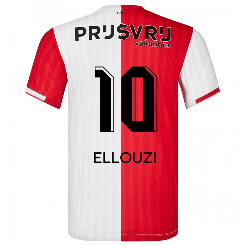 Hombre Camiseta Sabrine Ellouzi #10 Rojo Blanco 1ª Equipación 2023/24 La Camisa Chile