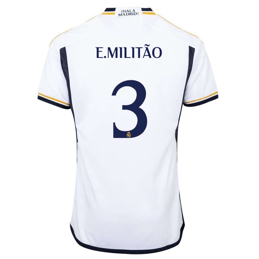 Hombre Camiseta Eder Militao #3 Blanco 1ª Equipación 2023/24 La Camisa Chile