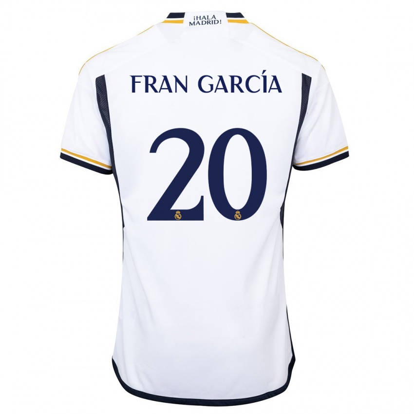 Hombre Camiseta Fran García #20 Blanco 1ª Equipación 2023/24 La Camisa Chile