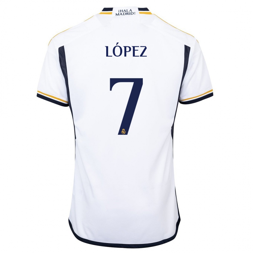 Hombre Camiseta Noel López #7 Blanco 1ª Equipación 2023/24 La Camisa Chile