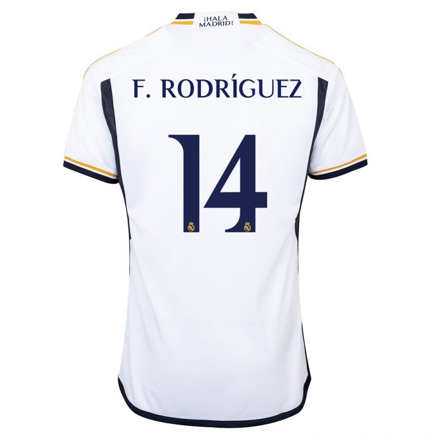 Hombre Camiseta Fer Rodríguez #14 Blanco 1ª Equipación 2023/24 La Camisa Chile