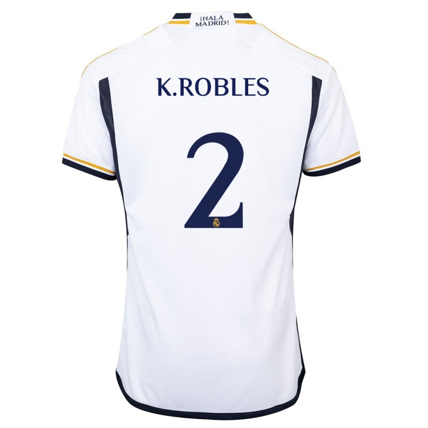Hombre Camiseta Kenti Robles #2 Blanco 1ª Equipación 2023/24 La Camisa Chile