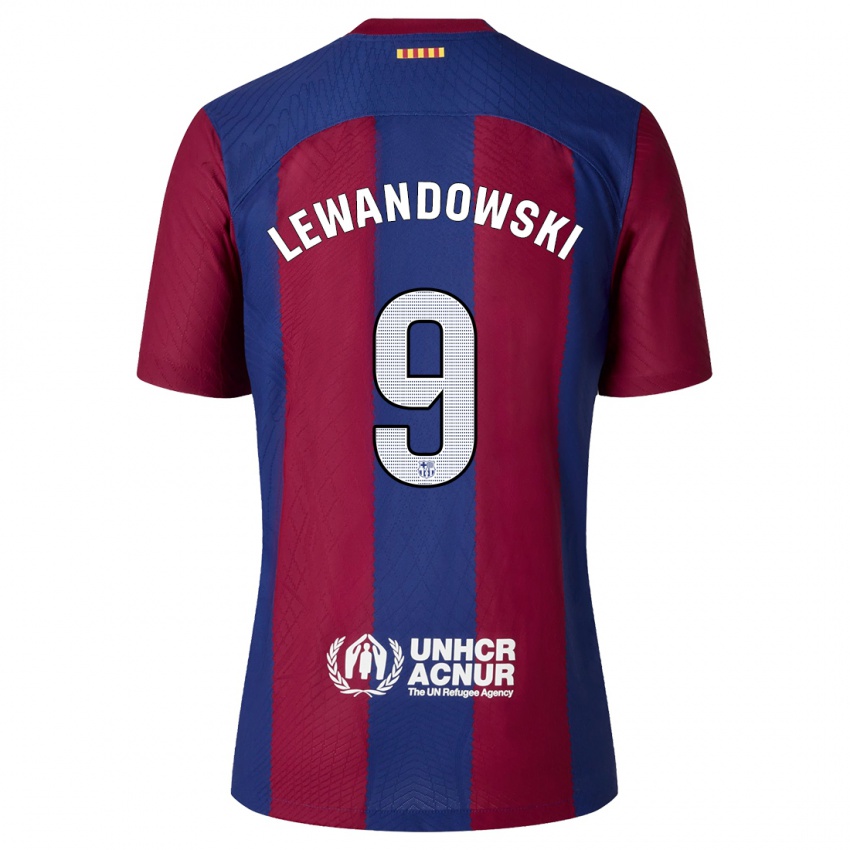 Hombre Camiseta Robert Lewandowski #9 Rojo Azul 1ª Equipación 2023/24 La Camisa Chile