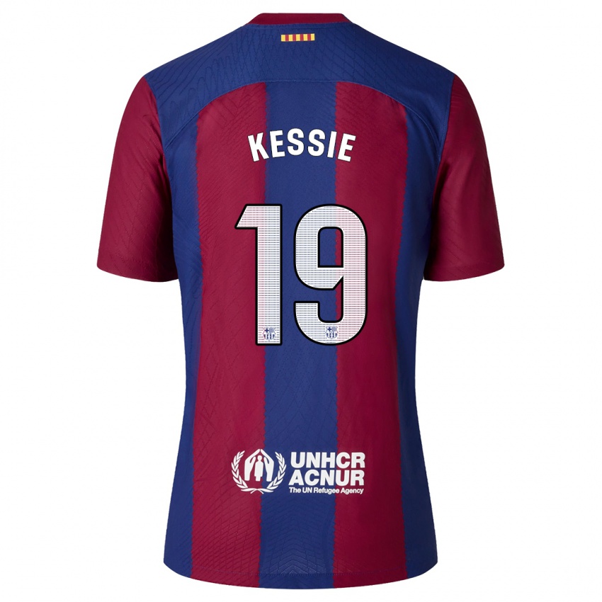Hombre Camiseta Franck Kessie #19 Rojo Azul 1ª Equipación 2023/24 La Camisa Chile