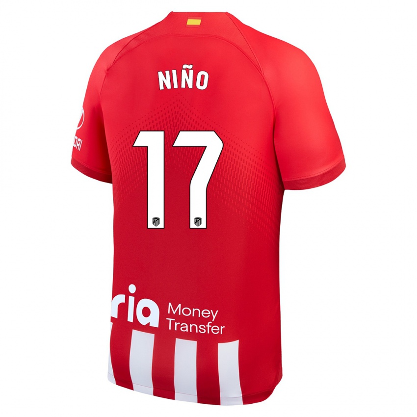 Hombre Camiseta Adrián Niño #17 Rojo Blanco 1ª Equipación 2023/24 La Camisa Chile