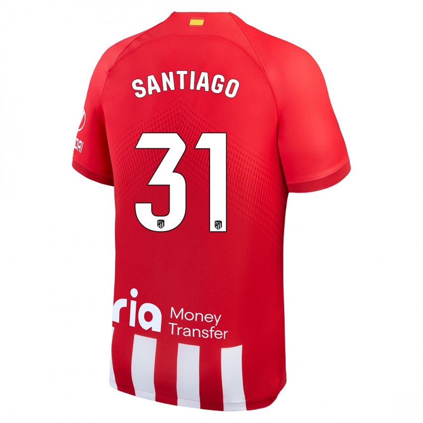 Hombre Camiseta Abraham Santiago #31 Rojo Blanco 1ª Equipación 2023/24 La Camisa Chile