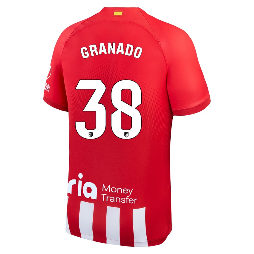 Hombre Camiseta Adrian Granado #38 Rojo Blanco 1ª Equipación 2023/24 La Camisa Chile