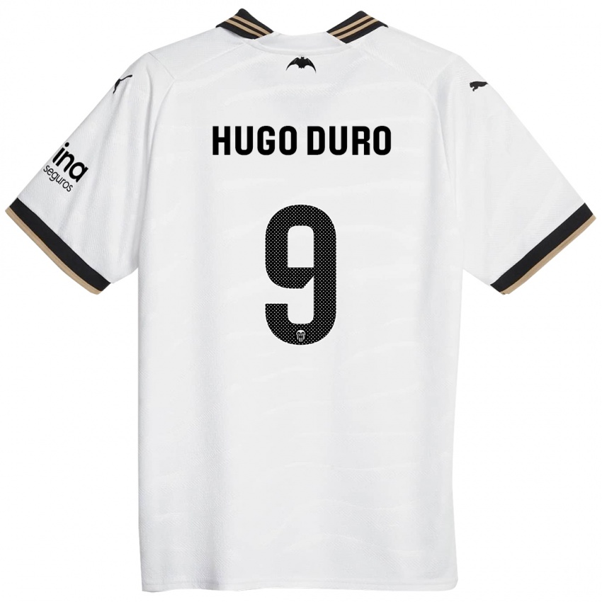 Hombre Camiseta Hugo Duro #9 Blanco 1ª Equipación 2023/24 La Camisa Chile
