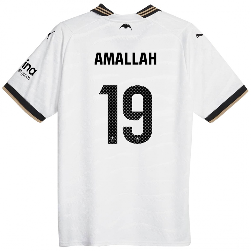 Hombre Camiseta Selim Amallah #19 Blanco 1ª Equipación 2023/24 La Camisa Chile