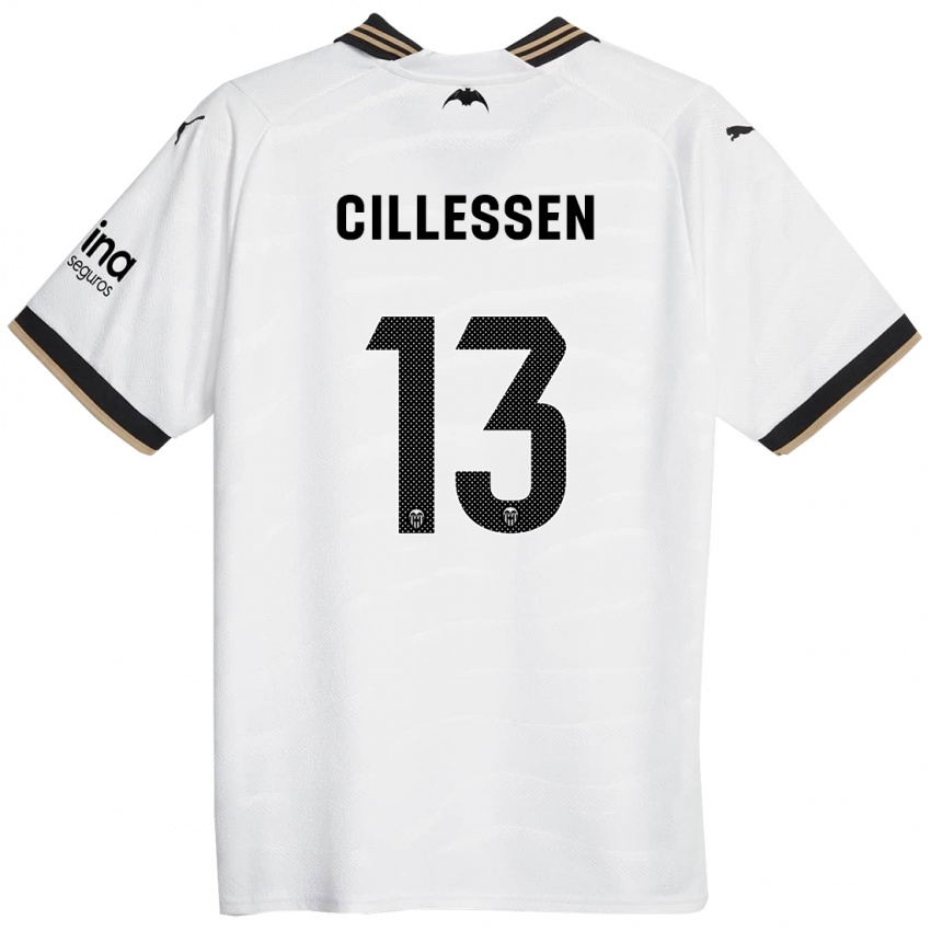 Hombre Camiseta Jasper Cillessen #13 Blanco 1ª Equipación 2023/24 La Camisa Chile