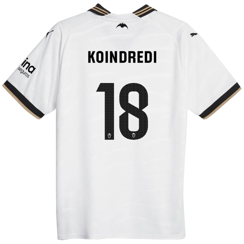 Hombre Camiseta Koba Koindredi #18 Blanco 1ª Equipación 2023/24 La Camisa Chile