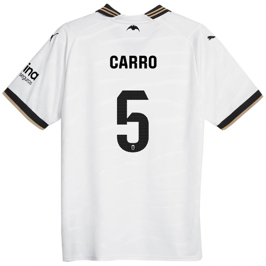 Hombre Camiseta Marta Carro #5 Blanco 1ª Equipación 2023/24 La Camisa Chile