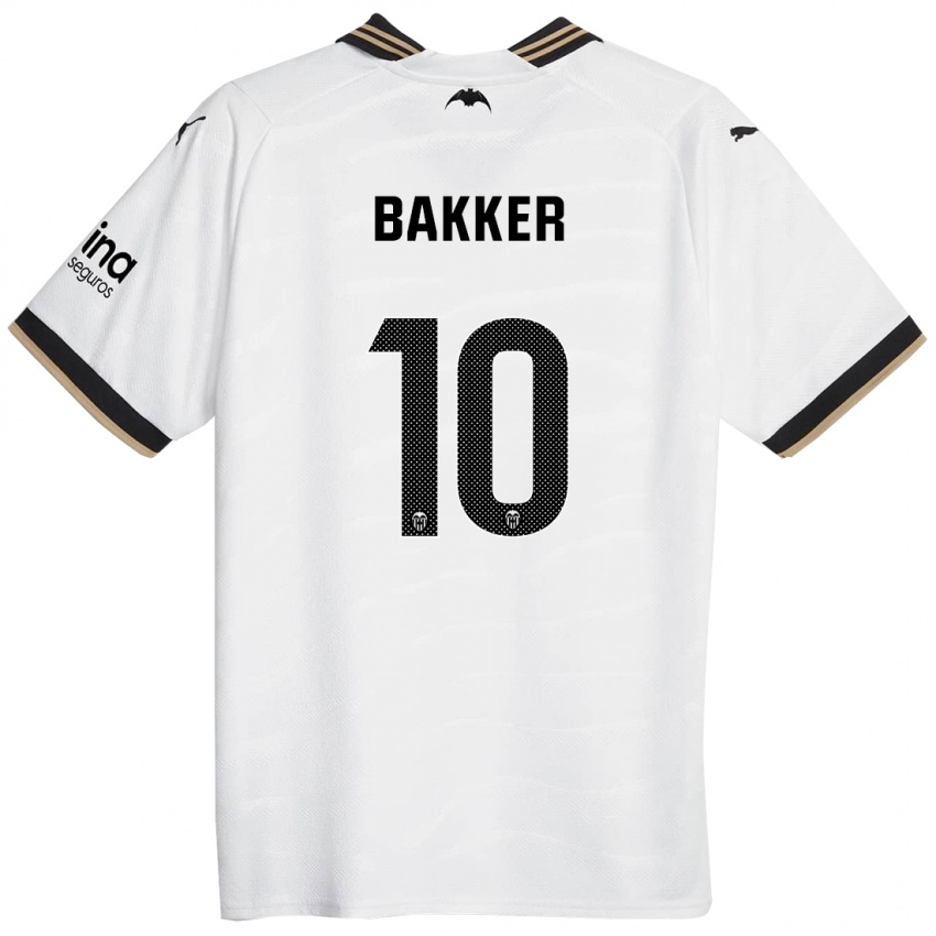 Hombre Camiseta Linda Bakker #10 Blanco 1ª Equipación 2023/24 La Camisa Chile