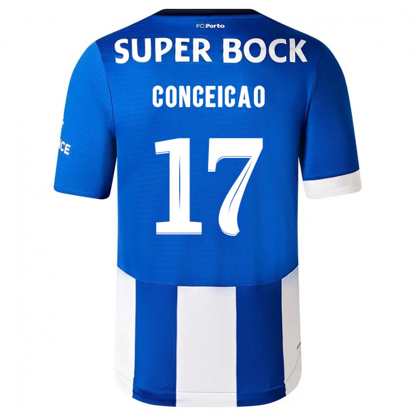 Hombre Camiseta Rodrigo Conceicao #17 Azul Blanco 1ª Equipación 2023/24 La Camisa Chile