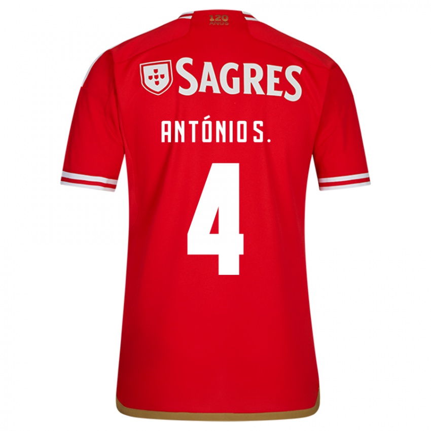 Hombre Camiseta Antonio Silva #4 Rojo 1ª Equipación 2023/24 La Camisa Chile