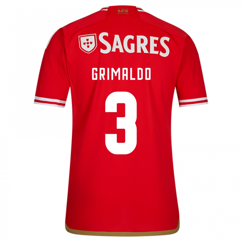 Hombre Camiseta Alejandro Grimaldo #3 Rojo 1ª Equipación 2023/24 La Camisa Chile