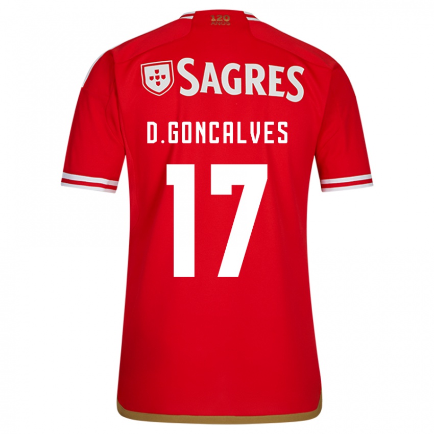 Hombre Camiseta Diogo Goncalves #17 Rojo 1ª Equipación 2023/24 La Camisa Chile