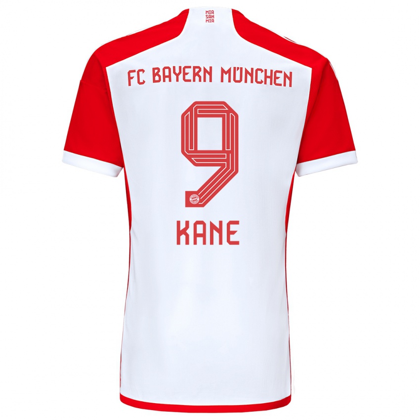 Hombre Camiseta Harry Kane #9 Rojo Blanco 1ª Equipación 2023/24 La Camisa Chile