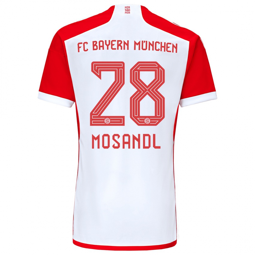 Hombre Camiseta Moritz Mosandl #28 Rojo Blanco 1ª Equipación 2023/24 La Camisa Chile