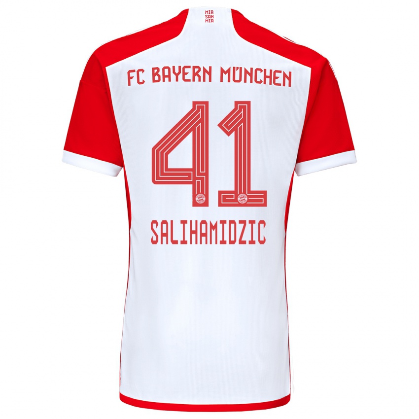Hombre Camiseta Nick Salihamidzic #41 Rojo Blanco 1ª Equipación 2023/24 La Camisa Chile
