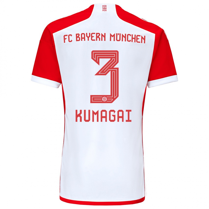 Hombre Camiseta Saki Kumagai #3 Rojo Blanco 1ª Equipación 2023/24 La Camisa Chile