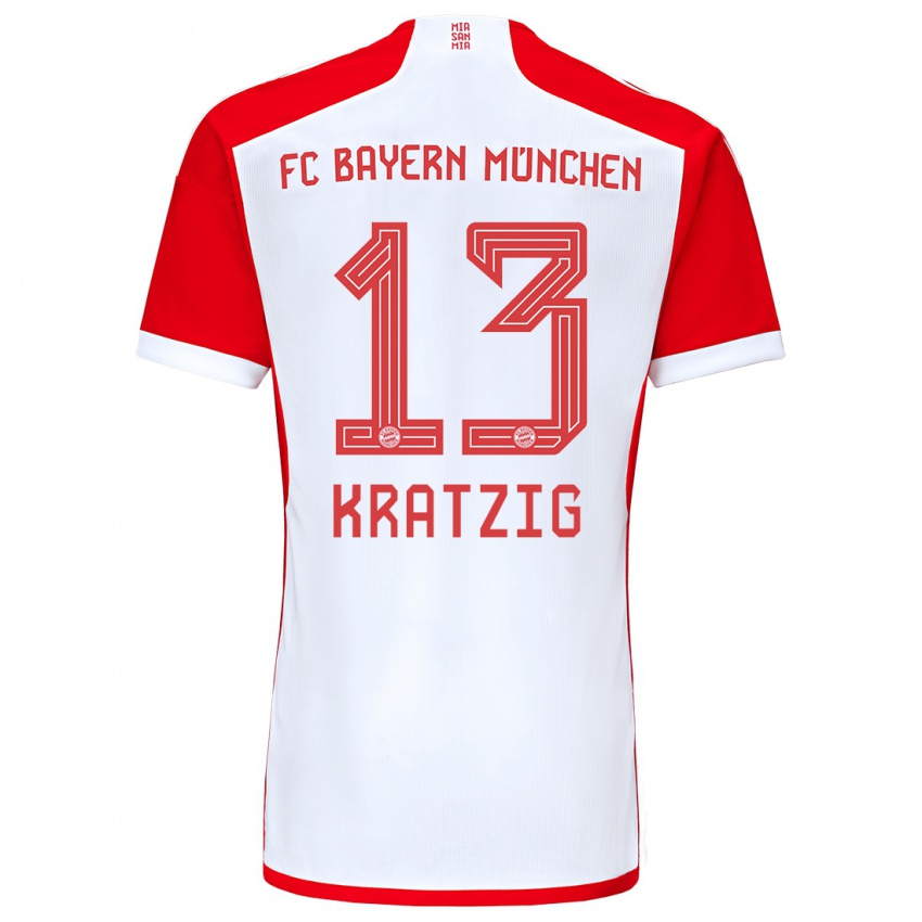 Hombre Camiseta Frans Kratzig #13 Rojo Blanco 1ª Equipación 2023/24 La Camisa Chile
