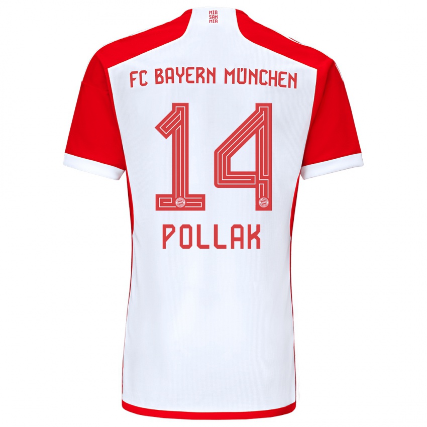 Hombre Camiseta Florian Pollak #14 Rojo Blanco 1ª Equipación 2023/24 La Camisa Chile