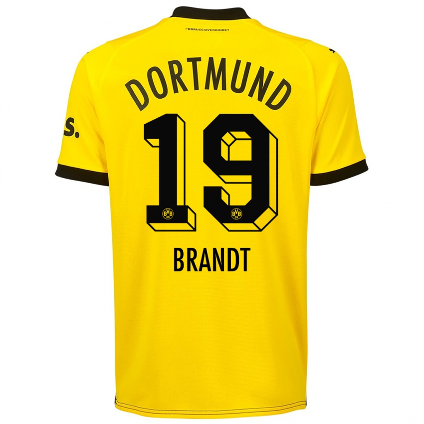 Hombre Camiseta Julian Brandt #19 Amarillo 1ª Equipación 2023/24 La Camisa Chile