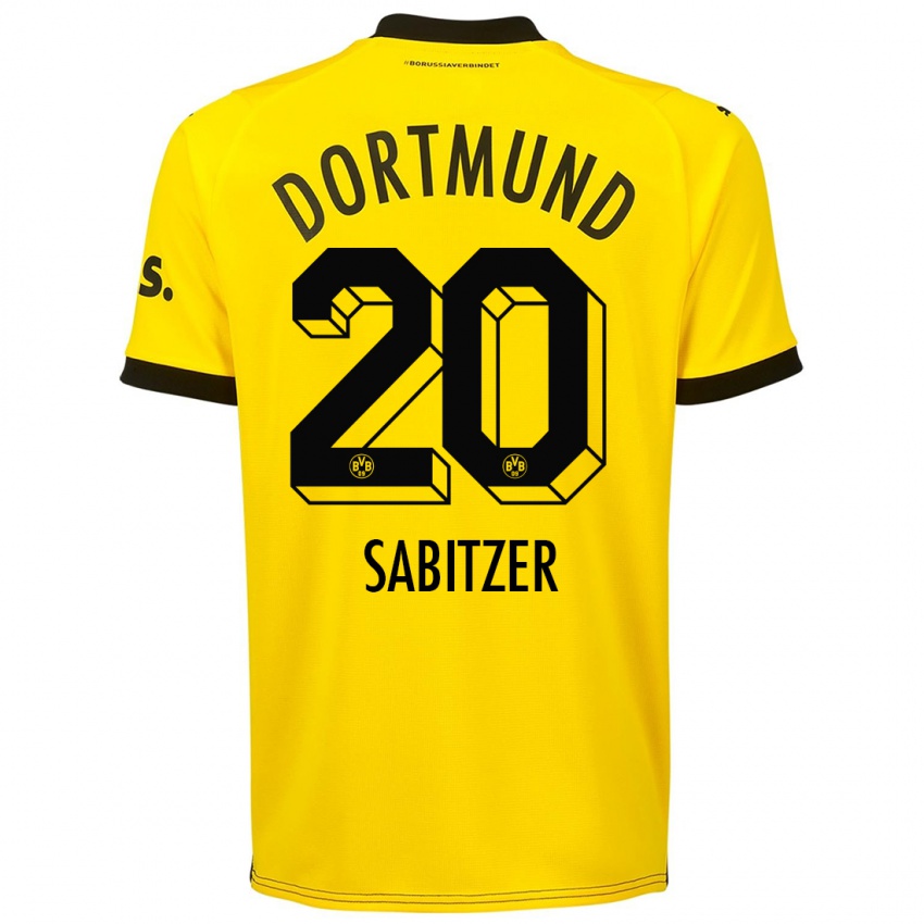 Hombre Camiseta Marcel Sabitzer #20 Amarillo 1ª Equipación 2023/24 La Camisa Chile