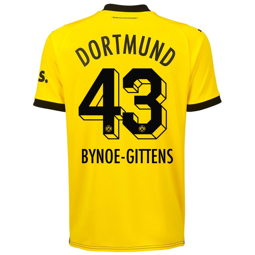 Hombre Camiseta Jamie Bynoe-Gittens #43 Amarillo 1ª Equipación 2023/24 La Camisa Chile
