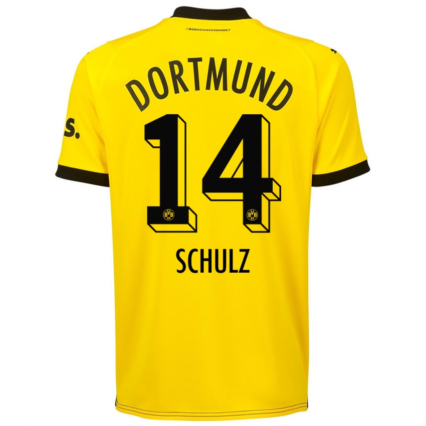 Hombre Camiseta Nico Schulz #14 Amarillo 1ª Equipación 2023/24 La Camisa Chile