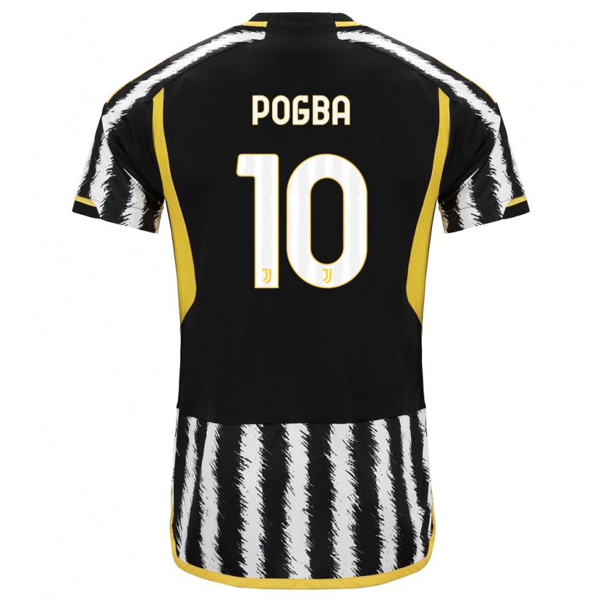 Hombre Camiseta Paul Pogba #10 Blanco Negro 1ª Equipación 2023/24 La Camisa Chile