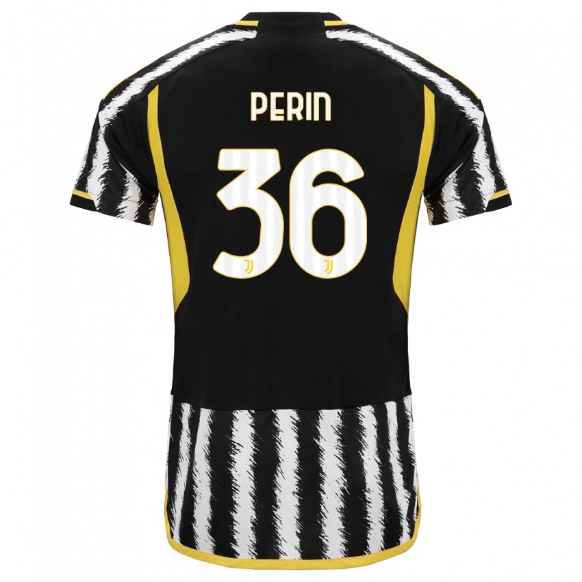 Hombre Camiseta Mattia Perin #36 Blanco Negro 1ª Equipación 2023/24 La Camisa Chile