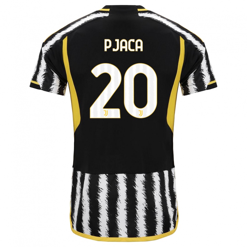 Hombre Camiseta Marko Pjaca #20 Blanco Negro 1ª Equipación 2023/24 La Camisa Chile