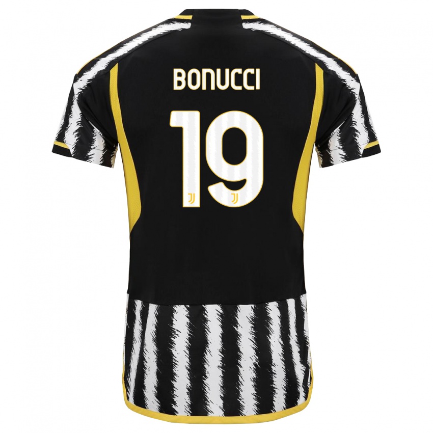 Hombre Camiseta Leonardo Bonucci #19 Blanco Negro 1ª Equipación 2023/24 La Camisa Chile