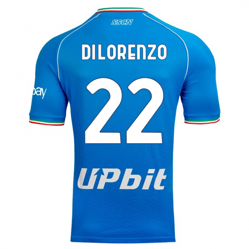Hombre Camiseta Giovanni Di Lorenzo #22 Cielo Azul 1ª Equipación 2023/24 La Camisa Chile