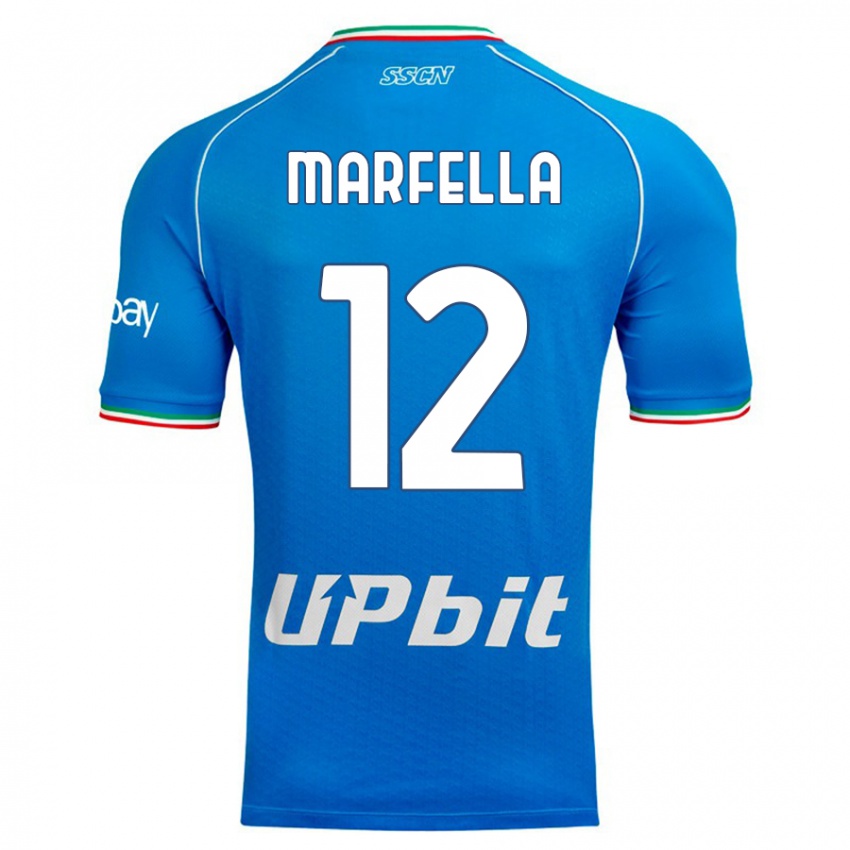 Hombre Camiseta Davide Marfella #12 Cielo Azul 1ª Equipación 2023/24 La Camisa Chile